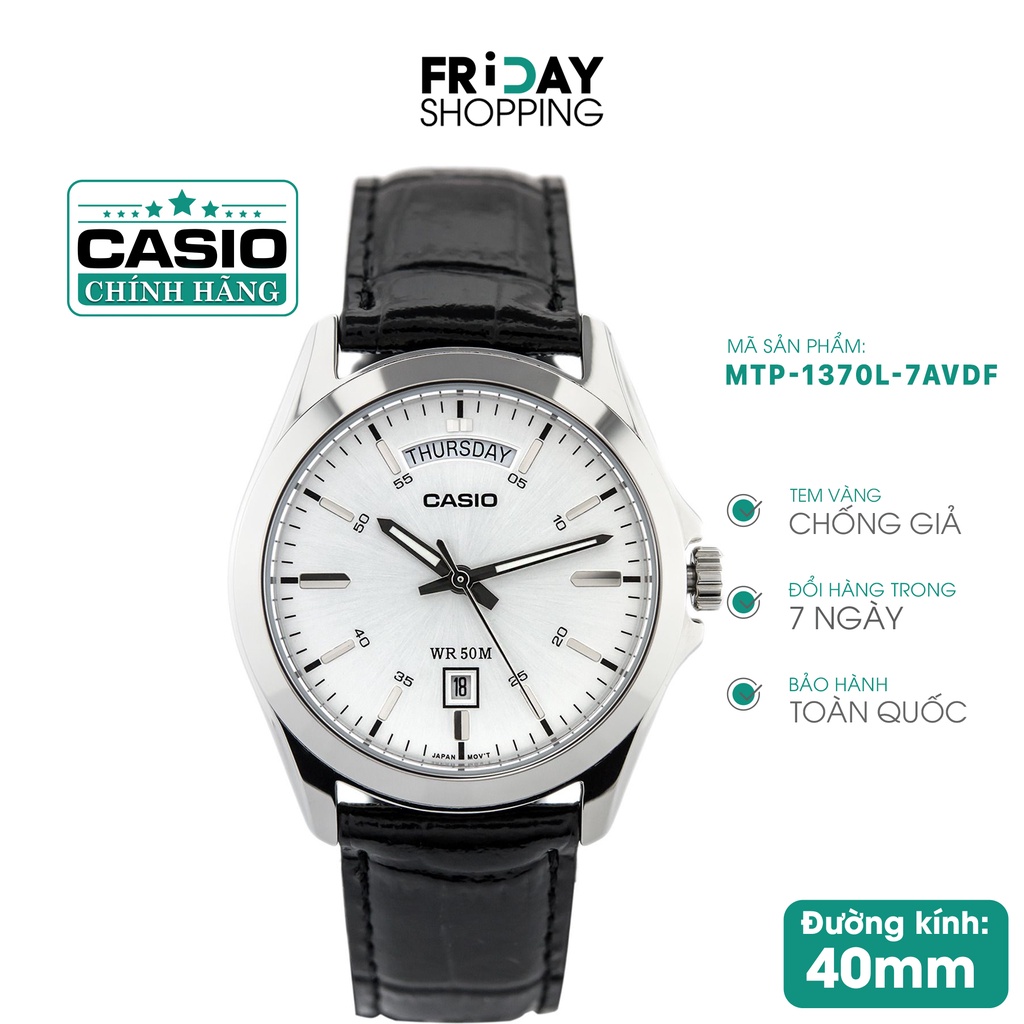 Đồng hồ nam Casio MTP-1370L-7AVDF dây da chính hãng