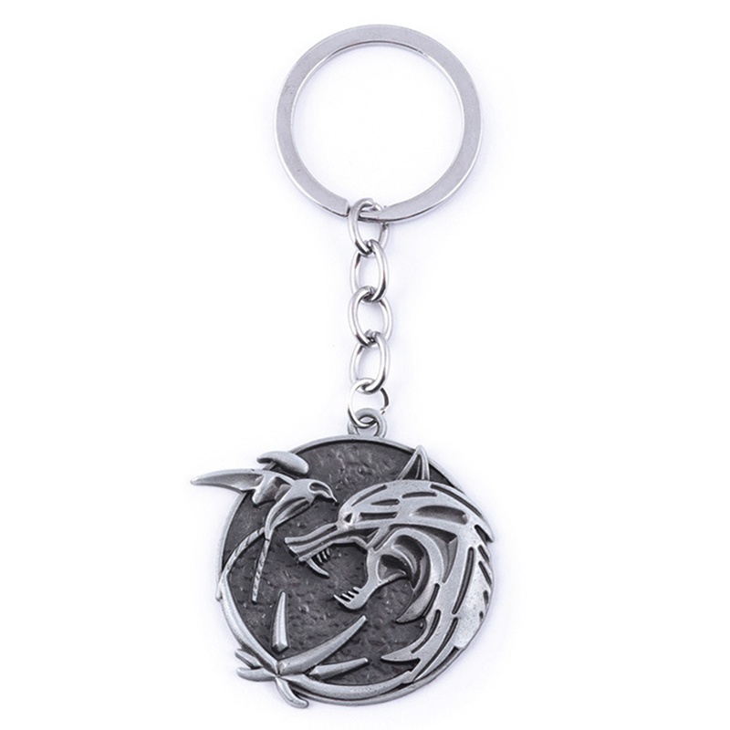 Móc khóa hình đầu sói phong cách gothic cổ điển thời trang cho nam nữ 3