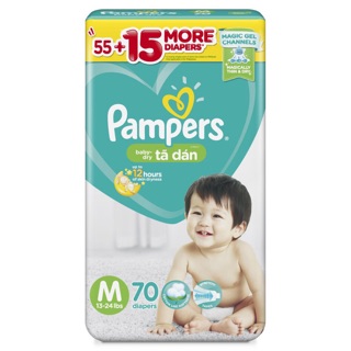 Tã dán pamper dry M70/L68/Xl62 nhập khẩu nguyên bịch