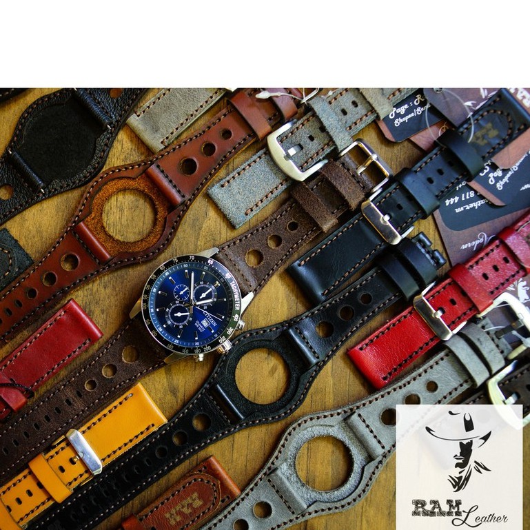 Dây đồng hồ RAM Leather vintage cho Citizen da bò thật cao cấp RAM Leather