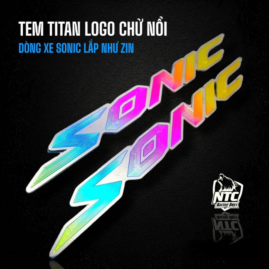 Tem titan chữ nổi Sonic không lo bị phai màu có sẵn keo 3M loại tốt chống bong tróc, làm nổi bật hơn 2 bên lườn xe