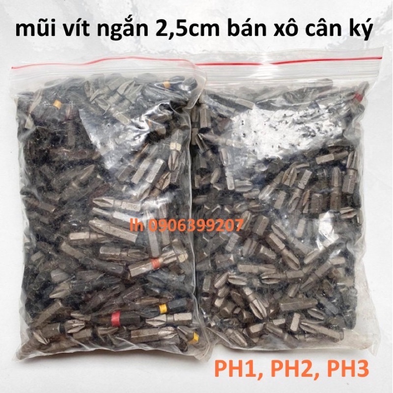 mũi vít 2,5cm đủ thương hiệu bán cân ký thanh lý giá rẻ