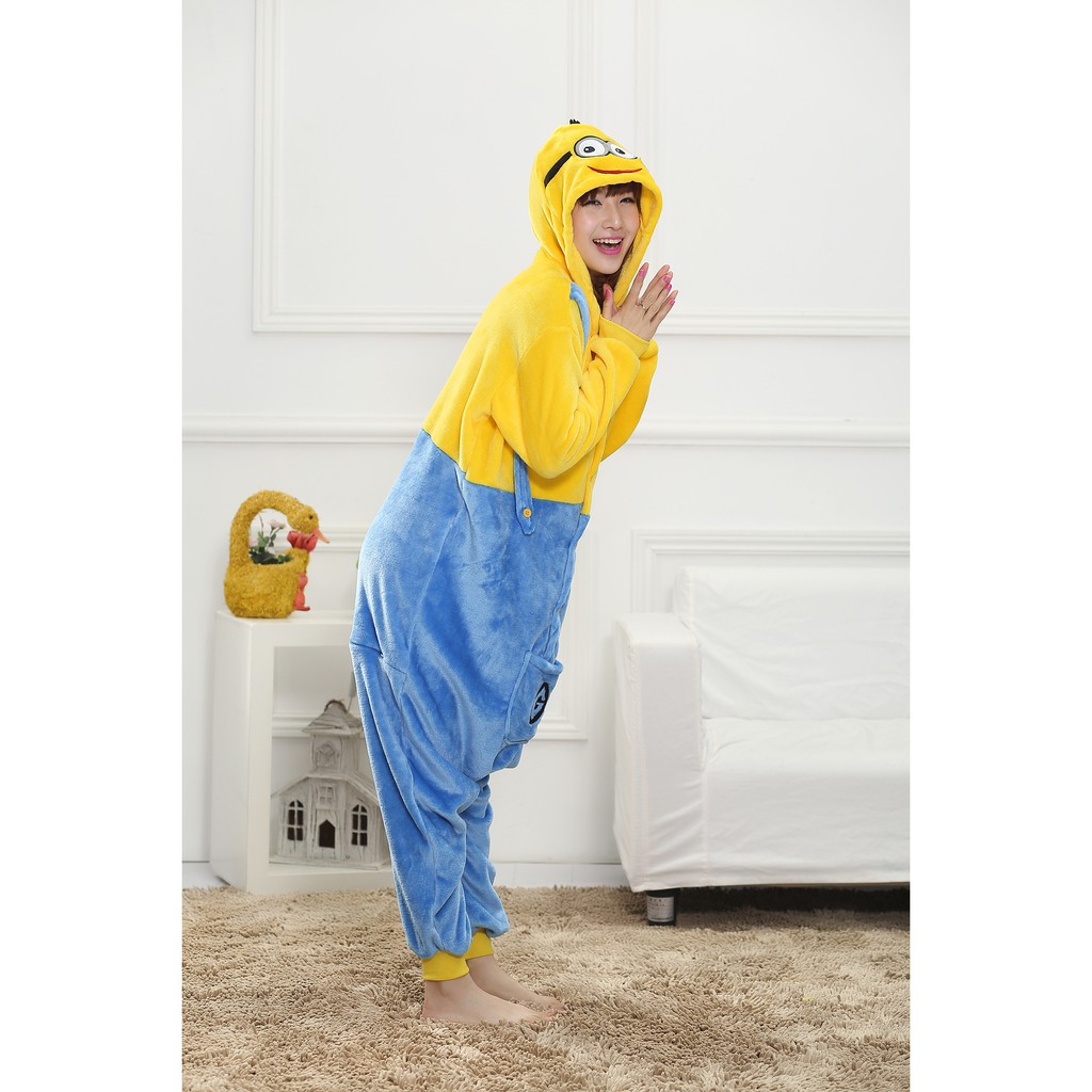 Bộ trang phục pyjama hóa trang thành minion Kigurumi dành cho người lớn