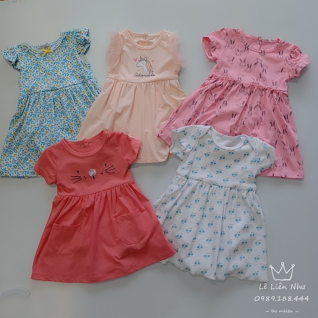 Sét Váy Đầm Có Chíp Kèm Aó Dài Tay Cho Bé Gái Từ 6 Tháng - 24 Tháng💖 Vải Cotton Co Giãn 4 Chiều Hãng Carter Mềm Mại