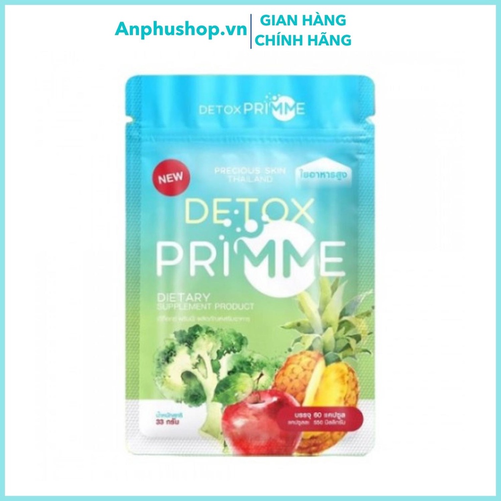 Viên uống giảm cân, khử mỡ Detox Primme Thái Lan chính hãng, đầy đủ bill