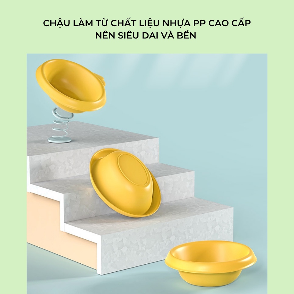 Chậu cho bé rửa mặt tắm gội đầu hình vịt vàng siêu bền