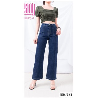 Quần Jean Ống Suông NỮ Màu Đậm Trơn J0756 - Jeany