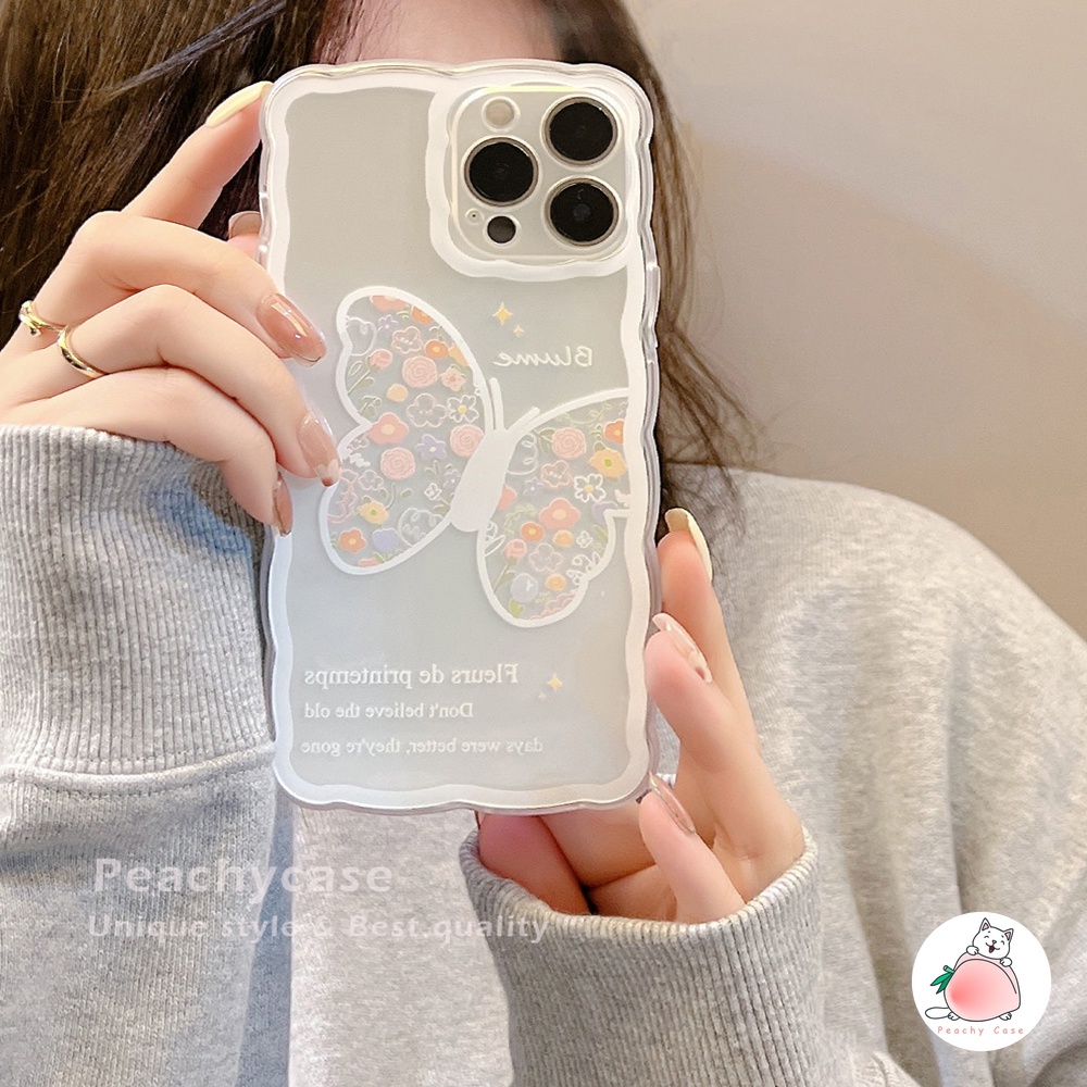 Ốp Điện Thoại TPU Mềm Bo Viền Chống Sốc Họa Tiết Hoa Bướm Thời Trang Cho iPhone 13 Mini 12 Pro Max 11 Xr Xs Max X 7 8 Plus 12Mini
