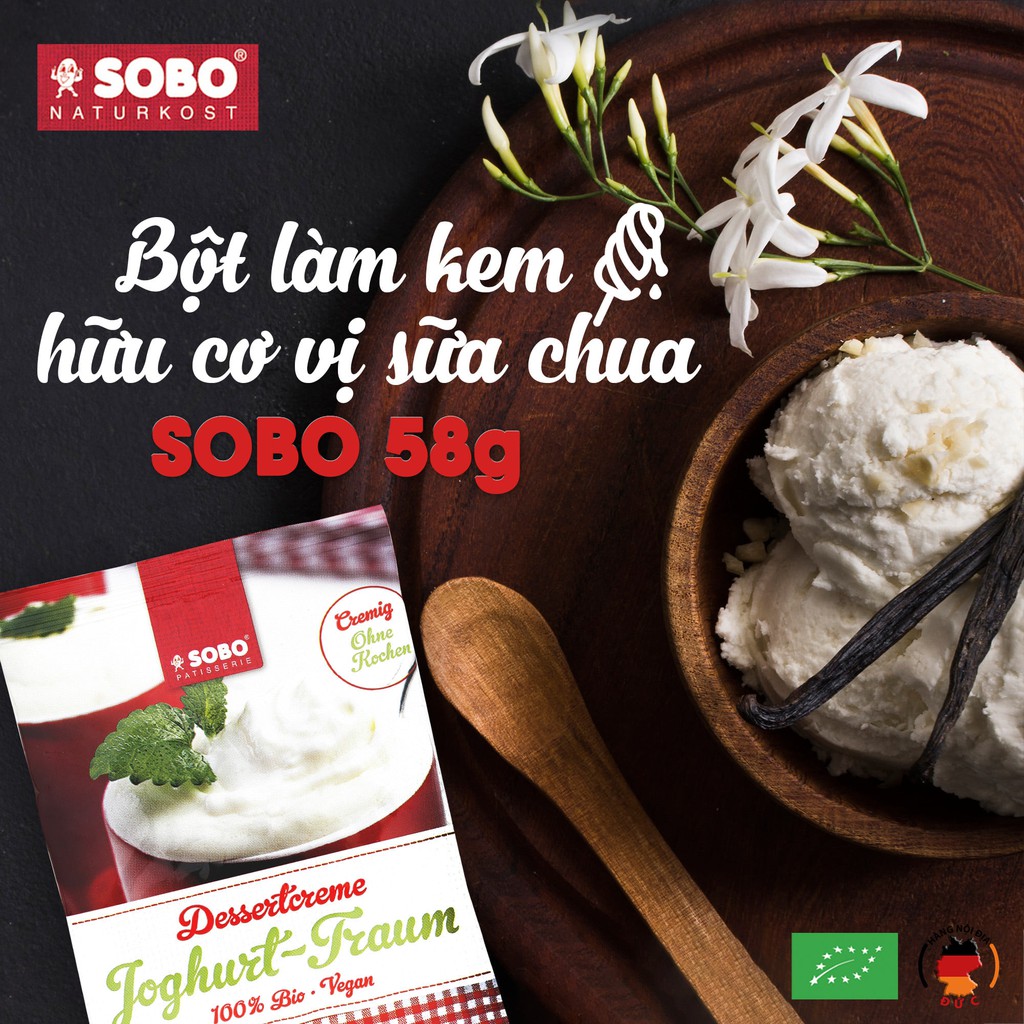 Bột làm kem hữu cơ vị sữa chua Sobo 58g