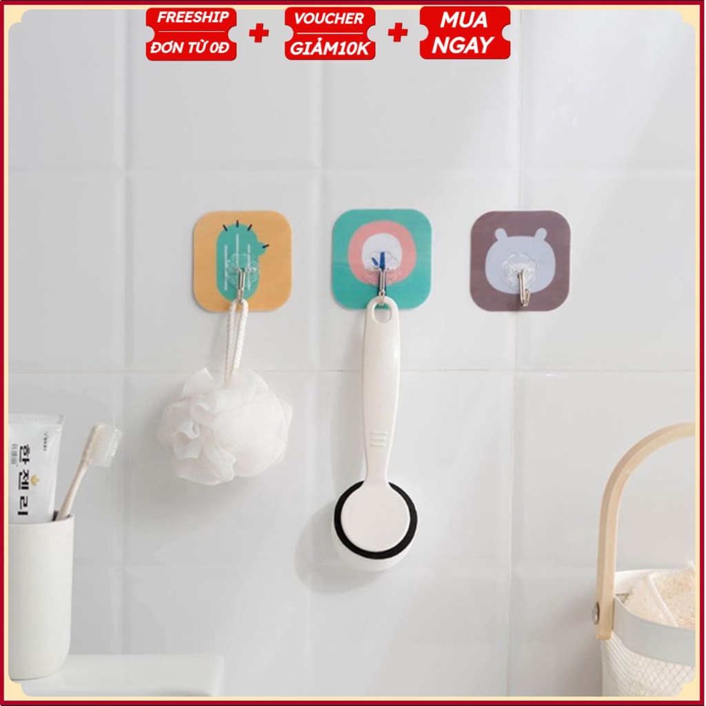 #Bộ 50 Móc Dán Tường Treo Đồ Decor NHIỀU HÌNH K6 Đa Năng Loại 1 - Siêu Dính Cường Lực Thần Thánh - 6X6 Cm