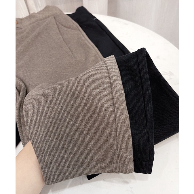 quần baggy dạ 2 li màu đen và nâu