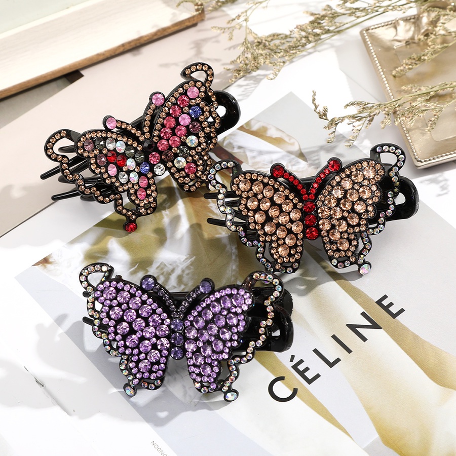 Kẹp tóc hình bướm đính đá toàn diện phong cách cổ điển dành cho nữ