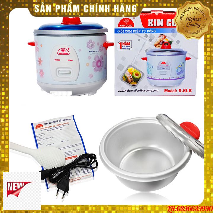 Nồi cơm điện KIM CƯƠNG nắp rời cao cấp bền đẹp an toàn 2.8L