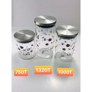 Hũ thuỷ tinh tròn nắp inox hít kín hơi (750ml-1000ml-1320ml)