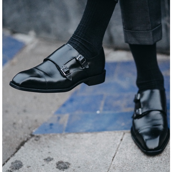Giày tây nam công sở cao cấp đế phíp da bò thật bảo hành 1 năm kiểu dáng Double Monkstrap - Mã T157