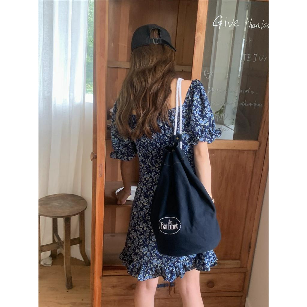 Đầm Hoa Ngắn Tay Thời Trang Pháp Kiểu Retro Quý Phái 66157