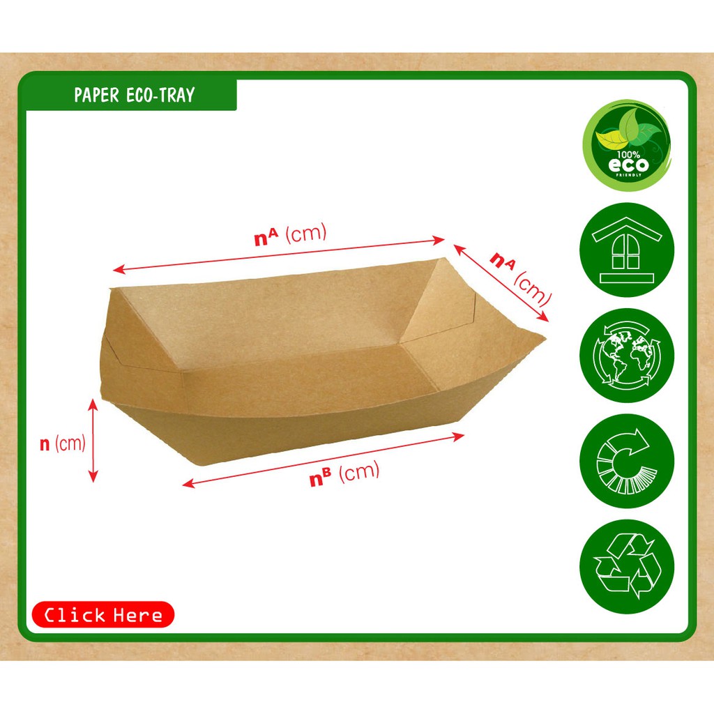 Khay giấy kraft 11x17x4.5cm