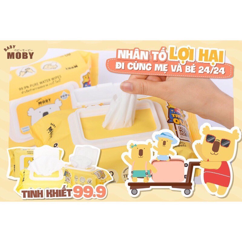 Khăn Ướt Tinh Khiết Moby Chính Hãng