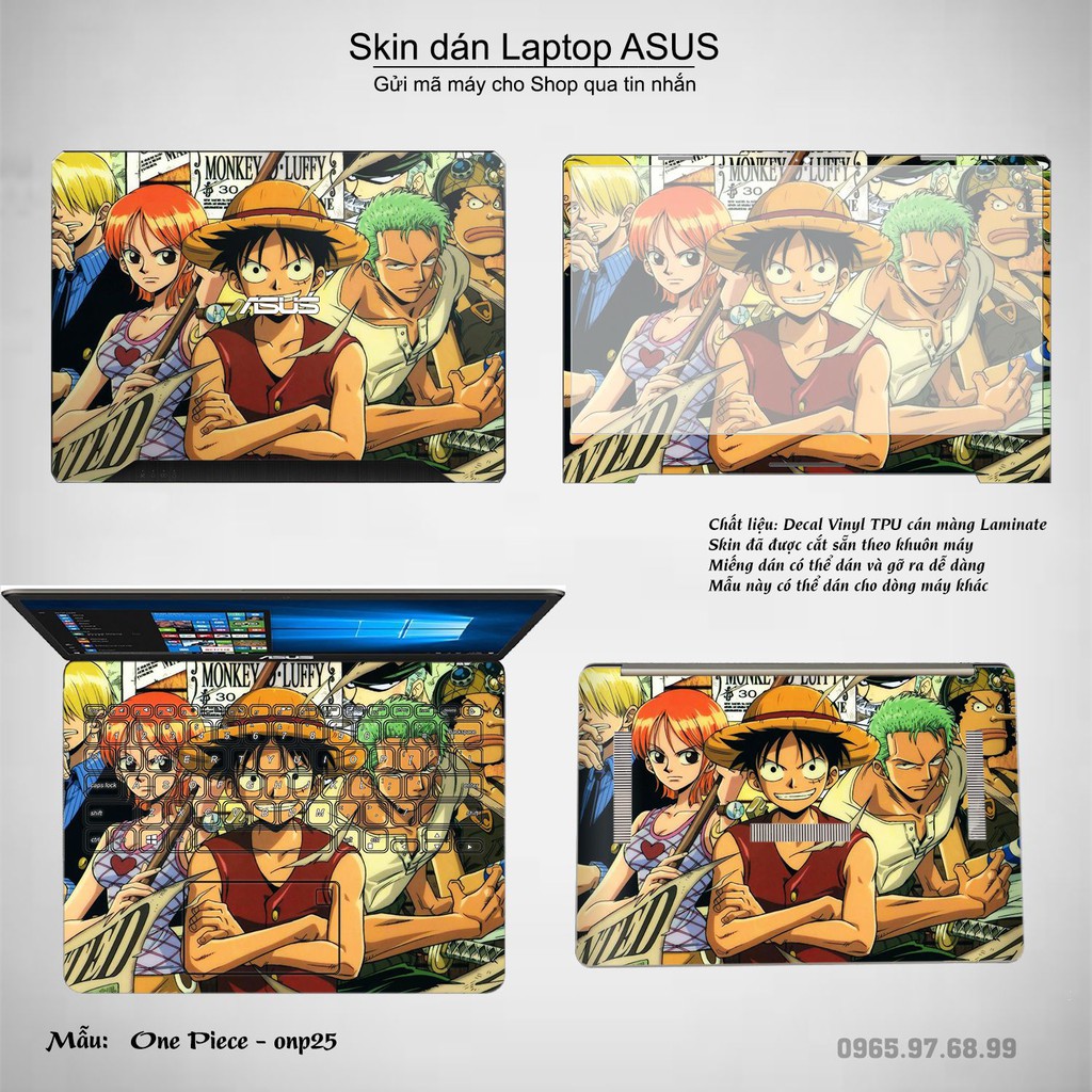 Skin dán Laptop Asus in hình One Piece nhiều mẫu 21 (inbox mã máy cho Shop)