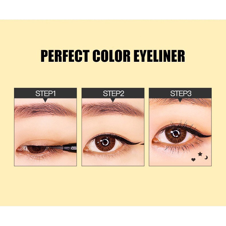 Bút Xăm Hình Ngôi Sao, Tim, mặt trăng Kèm 1 Đầu Kẻ Mắt Cá Tính | BigBuy360 - bigbuy360.vn