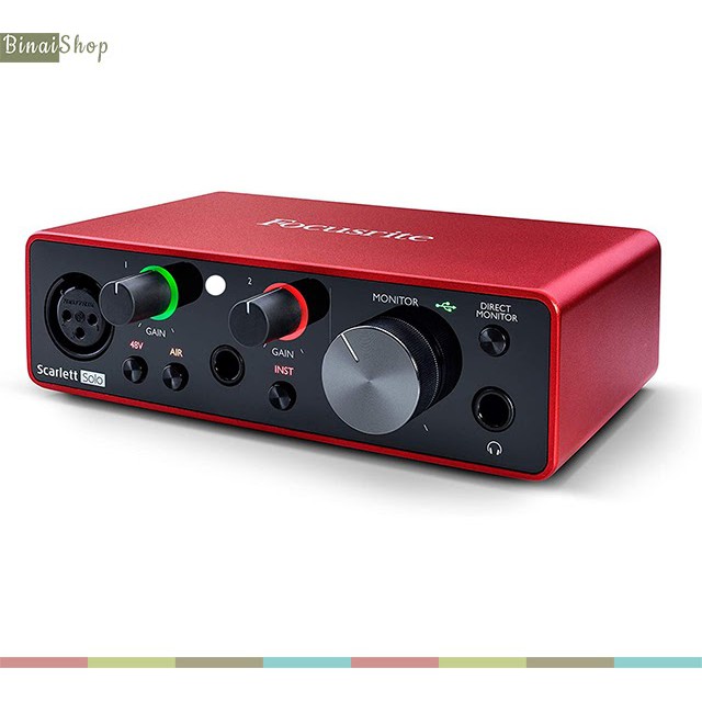 [Mã ELHACE giảm 4% đơn 300K] Sound card thu âm chuyên nghiệp cho phòng thu Focusrite Scarlett Solo Gen 3