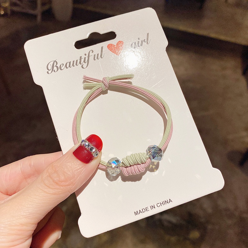 Dây Cột Tóc Đính Hạt Pha Lê Nhiều Màu Sắc Đơn Giản Cho Nữ