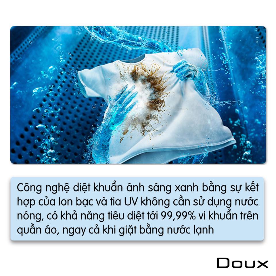 Máy Giặt Mini DOUX bản LuxTự Động Vắt Khô, chiếu đèn UV diệt khuẩn - BH 1 năm | Máy giặt mini tự động