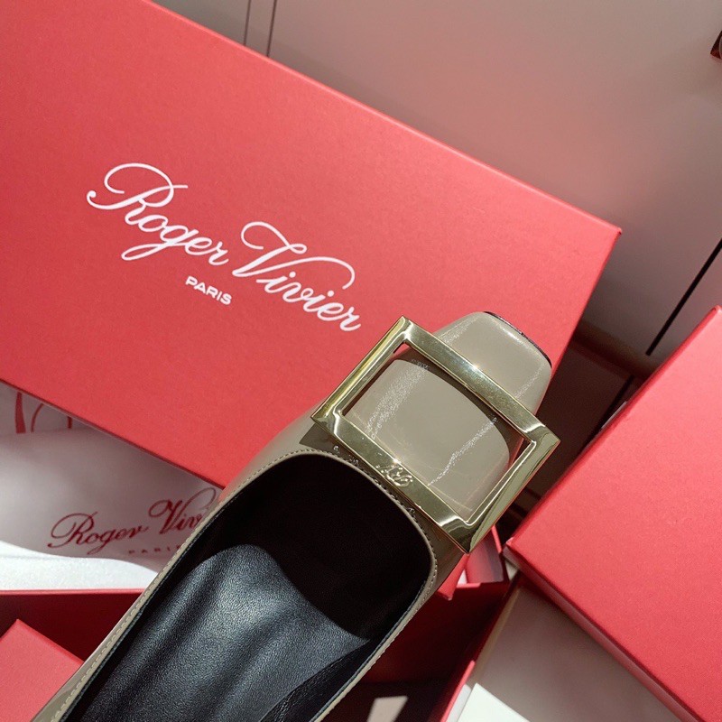 Giày cao gót mũi vuông 7.5cm Roger Vivier da thật cao cấp