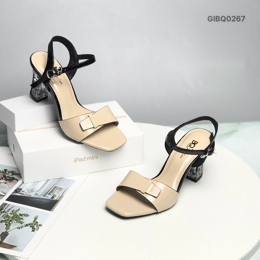 Sandal nữ BQ ❤️FREESHIP❤️ Giày quai hậu cao gót quai bóng đế trong 8.5cm GIBQ0267