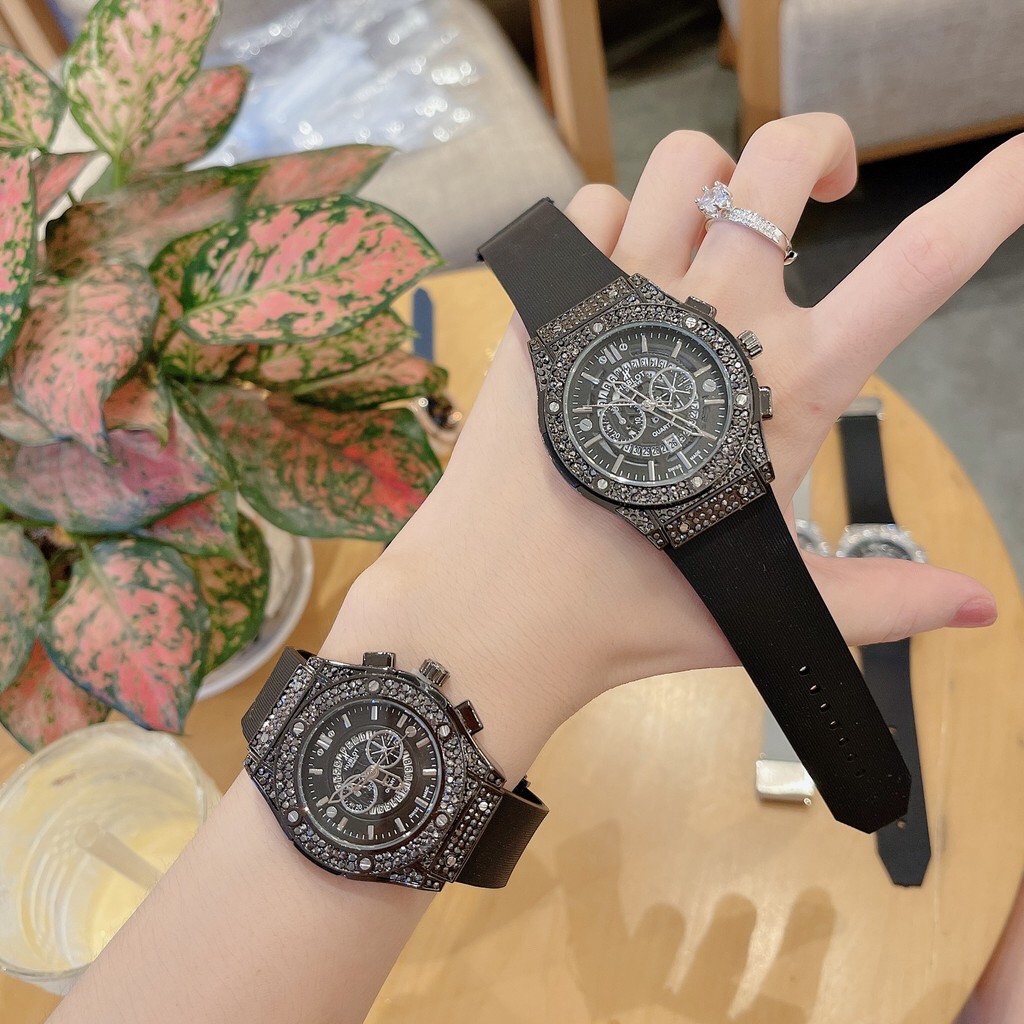 Đồng hồ Nam nữ Hublot mặt đính đá dây cao su hương thơm vani BH 12 tháng | BigBuy360 - bigbuy360.vn