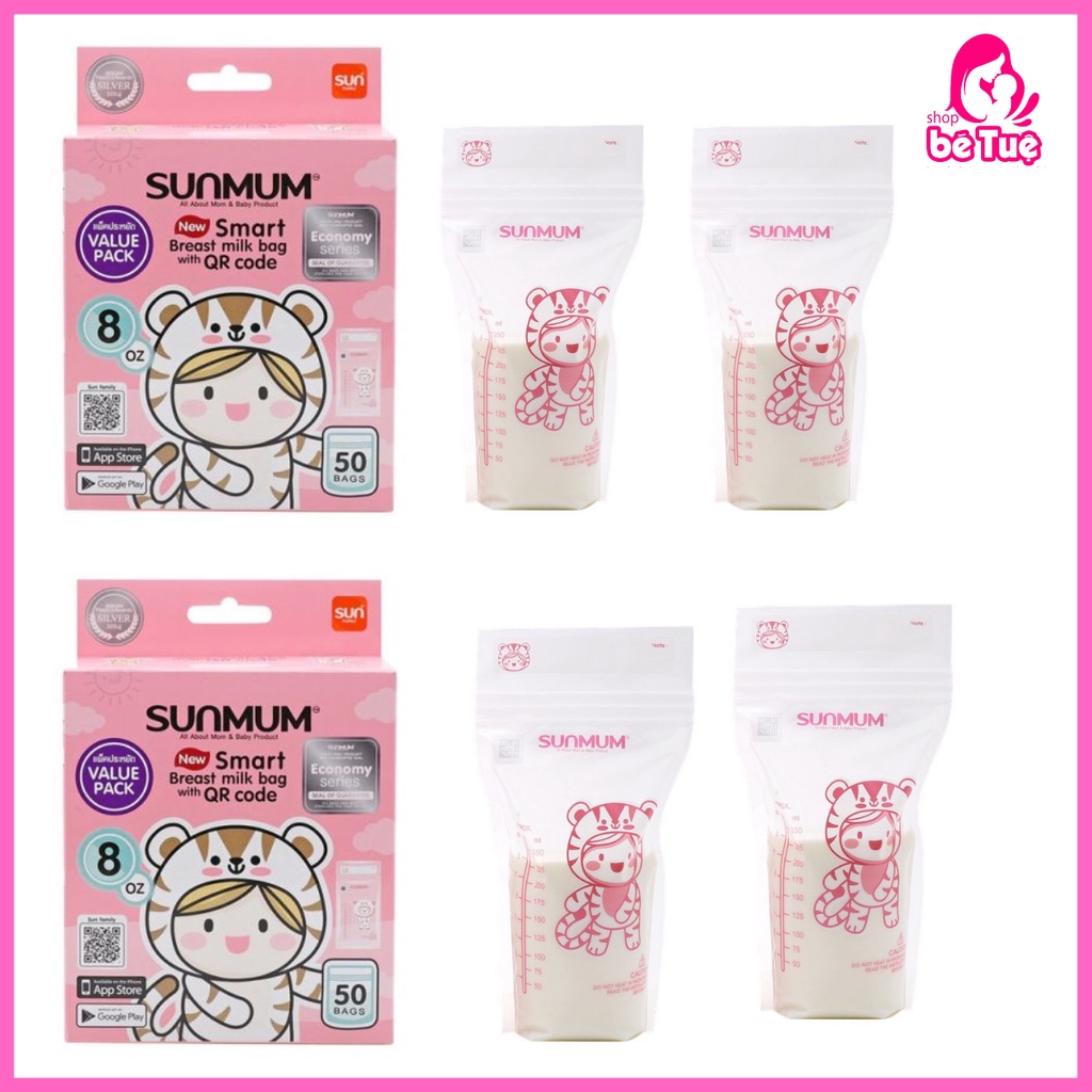 Túi trữ sữa Sunmum chính hãng an toàn tiện lợi với dung tích 250ml