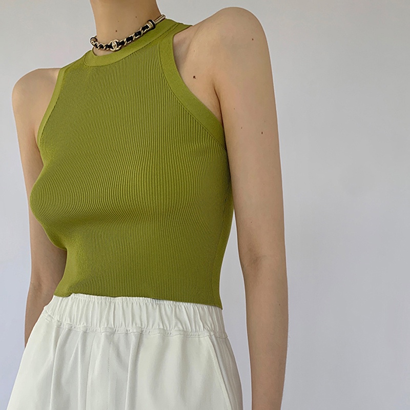 Áo Lửng Sát Nách Màu Trơn Gợi Cảm Cho Nữ