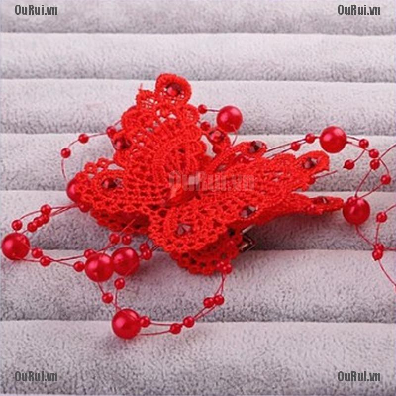 Kẹp Tóc Giả Đính Ngọc Trai Sang Trọng Cho Cô Dâu