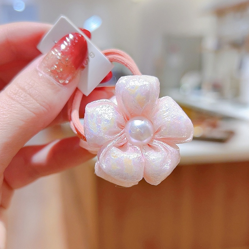 Set 2 Dây Buộc Tóc Đính Hoa Ba Chiều Dễ Thương Cho Bé Gái