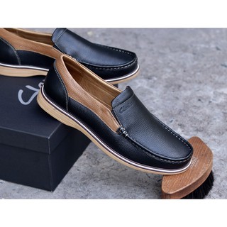 Giày Lười Nam Da Bò Cao Cấp Nhập Khẩu Thái Lan CLARK05 ĐEN