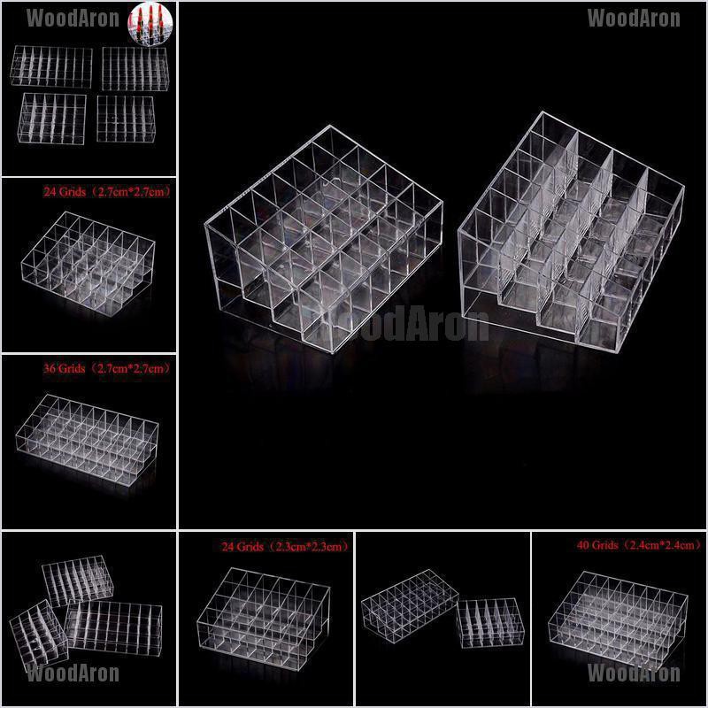 (hàng Mới Về) Giá Đỡ Trưng Bày Son Môi Bằng Nhựa Acrylic 24 / 36 / 40 Tiện Dụng