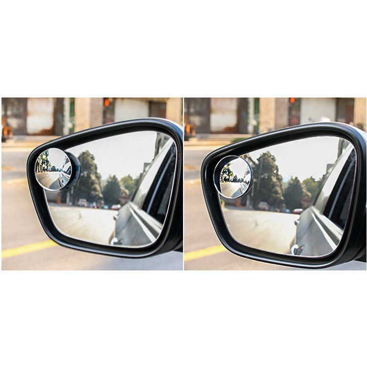 Cặp gương cầu lồi xoá điểm mù 5 cm - gắn kính chiếu hậu xe hơi, gương không đường viên