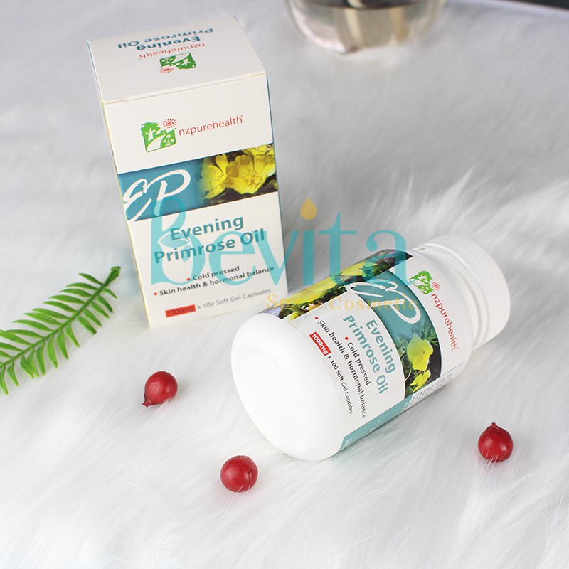 Viên uống tinh dầu hoa anh thảo NZPureHealth Evening Primrose Oil 100 viên, viên uống nội tiết - Bevita