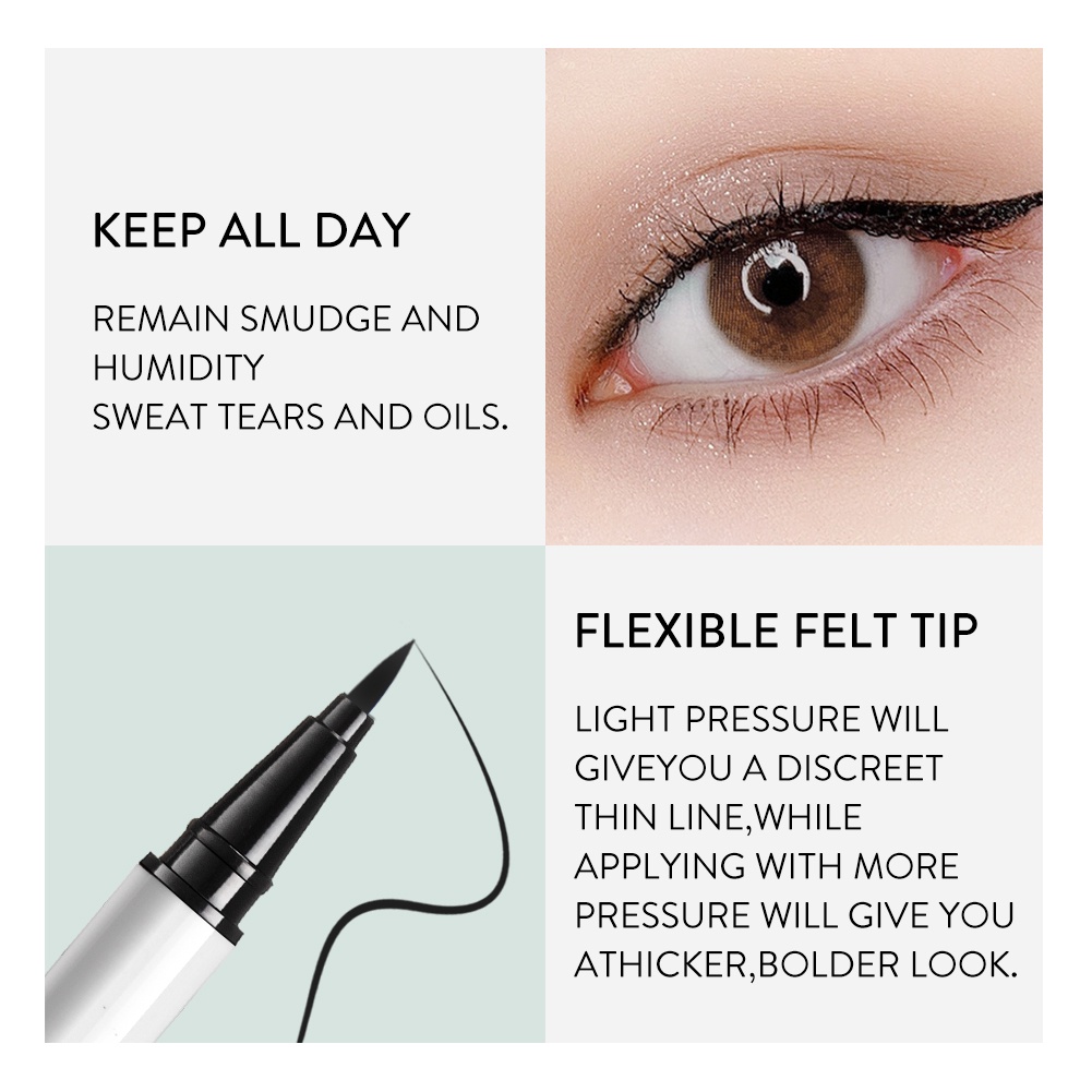 Bút Kẻ Mắt Nước GECOMO Màu Đen Kháng Nước Lâu Trôi Và Nhanh Khô