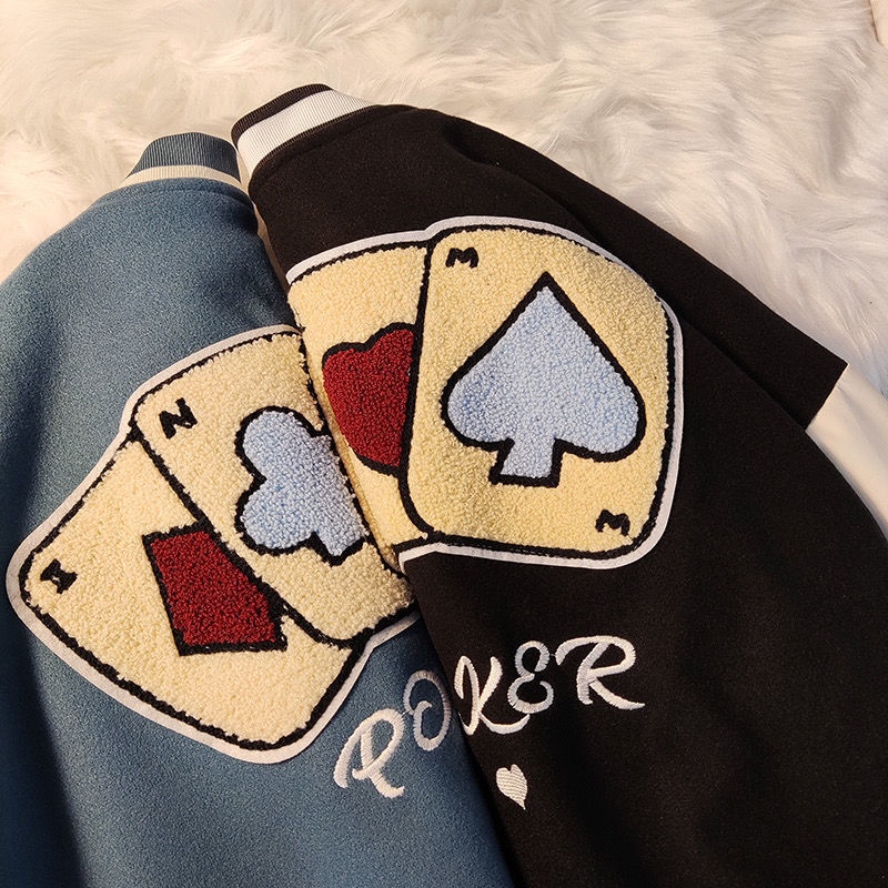 Áo khoác bóng chày thêu chữ phong cách retro thời trang cho nữ