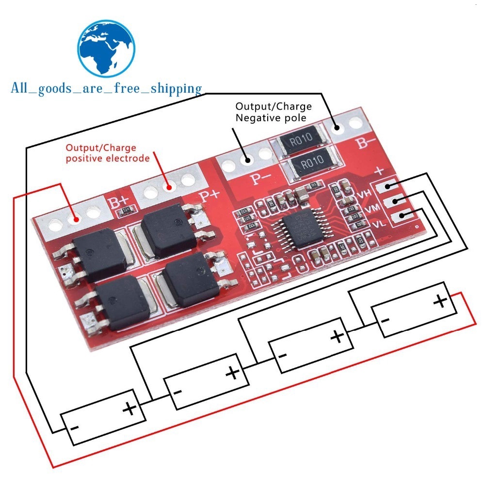 Bảng Mạch Bảo Vệ Sạc Pin Li-Ion Lithium 4s 30a 14.4v 14.8v 16.8v Tiện Dụng