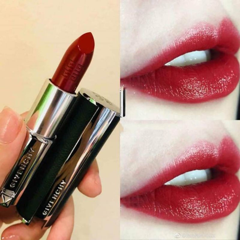 Son matte GIVENCHY màu 37 Rouge Grainé, đỏ nhung kiêu sa, vỏ đen quý phái