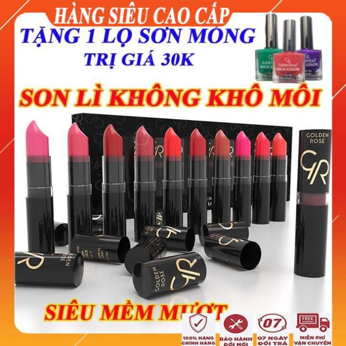 [FreeShip - HÀNG SIÊU CAO CẤP] Son lì không khô môi siêu mềm mợt không lem giúp dưỡng môi thâm/Son vision golden rose