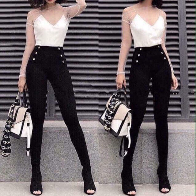 Quần legging 6 khuy ⚡ RẺ VÔ ĐỊCH ⚡ Quần cạp cao gen bụng, nâng mông, chất vải 100% cotton Hàn quốc | BigBuy360 - bigbuy360.vn