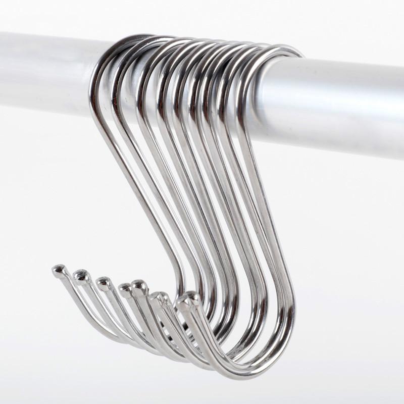 Set 10 móc treo đồ hình chữ S bằng thép không gỉ