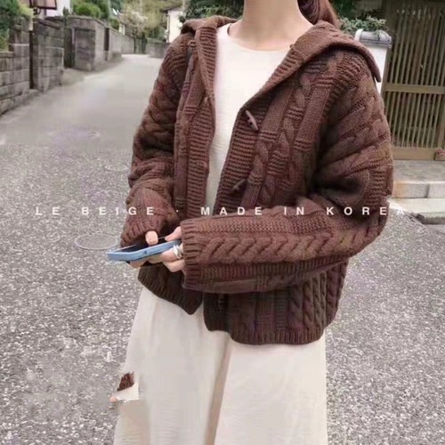 Áo Khoác Len Cardigan Dày Cổ Thủy Thủ Phong Cách Hàn Quốc Thời Trang Mùa Thu Mới Cho Nữ