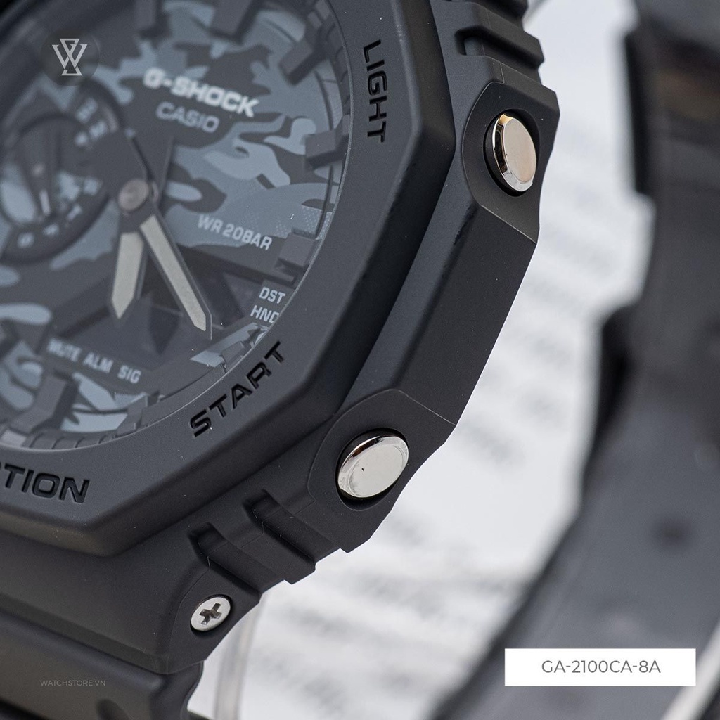 Đồng Hồ Quartz Nam Casio G-Shock WATCHSTORE GA-2100CA-8ADR Thiết Kế Mặt Kính Khoáng 45.4mm, Vỏ Và Dây Nhựa Bền Bỉ