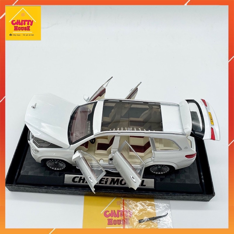 Mô Hình Xe 𝐌𝐞𝐫𝐜𝐞𝐝𝐞𝐬 𝐆𝐋𝐒 𝟔𝟎𝟎 𝐌𝐚𝐲𝐛𝐚𝐜𝐡 tỷ lệ 1:24 Hợp kim nhôm cao cấp, có hệ thống lái, âm thanh, ánh sáng,có đế trang trí