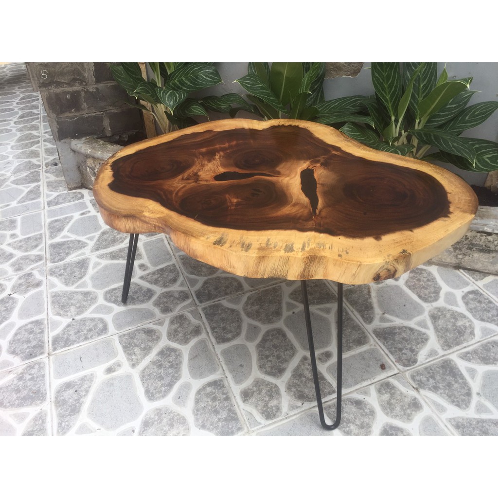 Bàn trà cafe gỗ me tây nguyên tấm