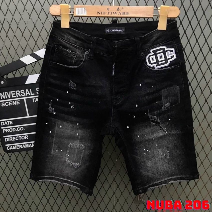 Quần short jean nam chất bò rách cao cấp,màu đen đẹp giá rẻ AT 206
